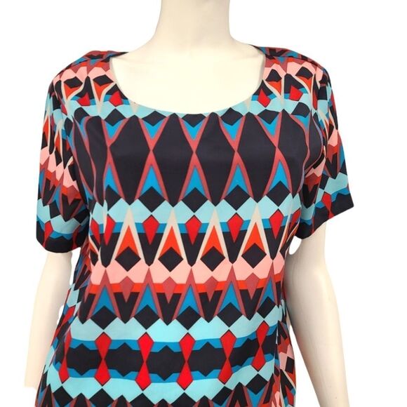 J. CREW Geometric Print Top sz Large - Picture 4 of 5